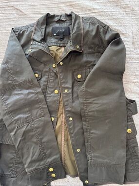 J. Crew Olive Green Field Jacket with Gold Hardware